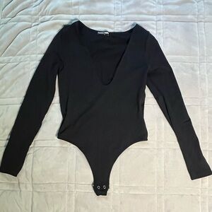 Fashion Nova Black Long Sleeve Bodysuit